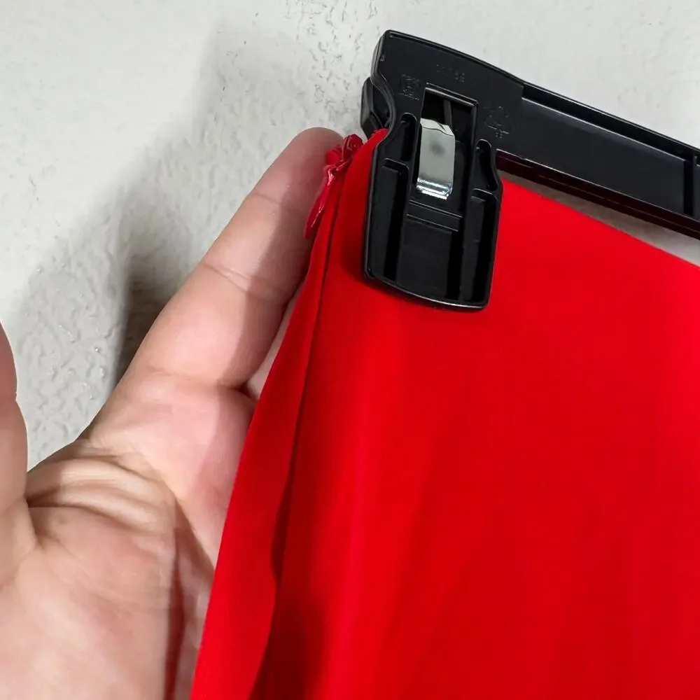 Superdown Womens Size XXS Arielle Slit Maxi Skirt Red High Low Pleated Stretch - Picture 6 of 9